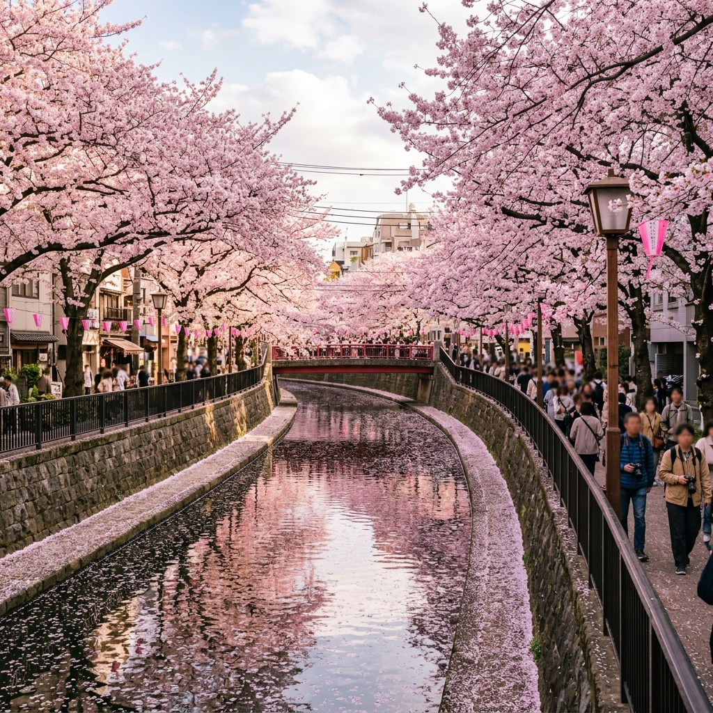 目黒川：800本の桜が織りなす、東京随一のピンクのトンネル