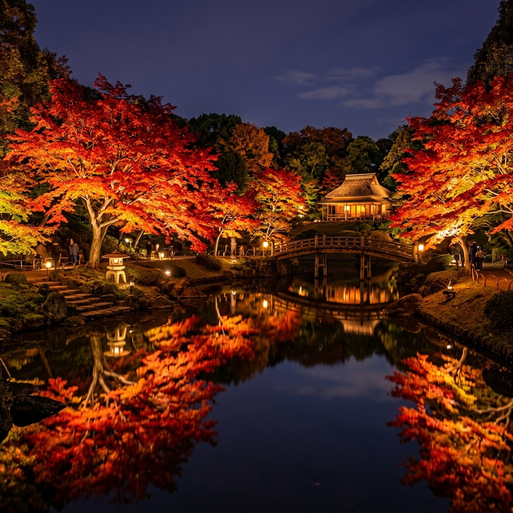 六義園：江戸の二大庭園で愛でる、幻想的な紅葉のライトアップ